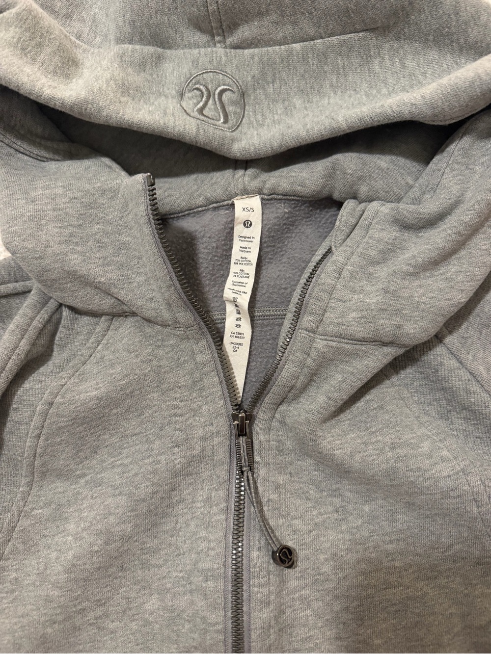 lululemon athletica Women’s Heather Gray Quarter-Zip Hoodie - Picture 2 of 5